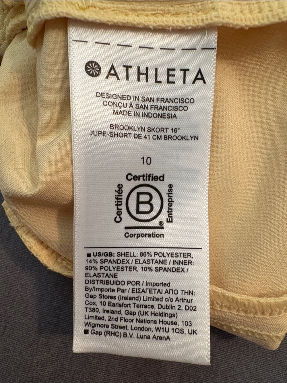 Athleta Brooklyn Skort Size 10 Vibrant Lunaria Yellow - Picture 8 of 10